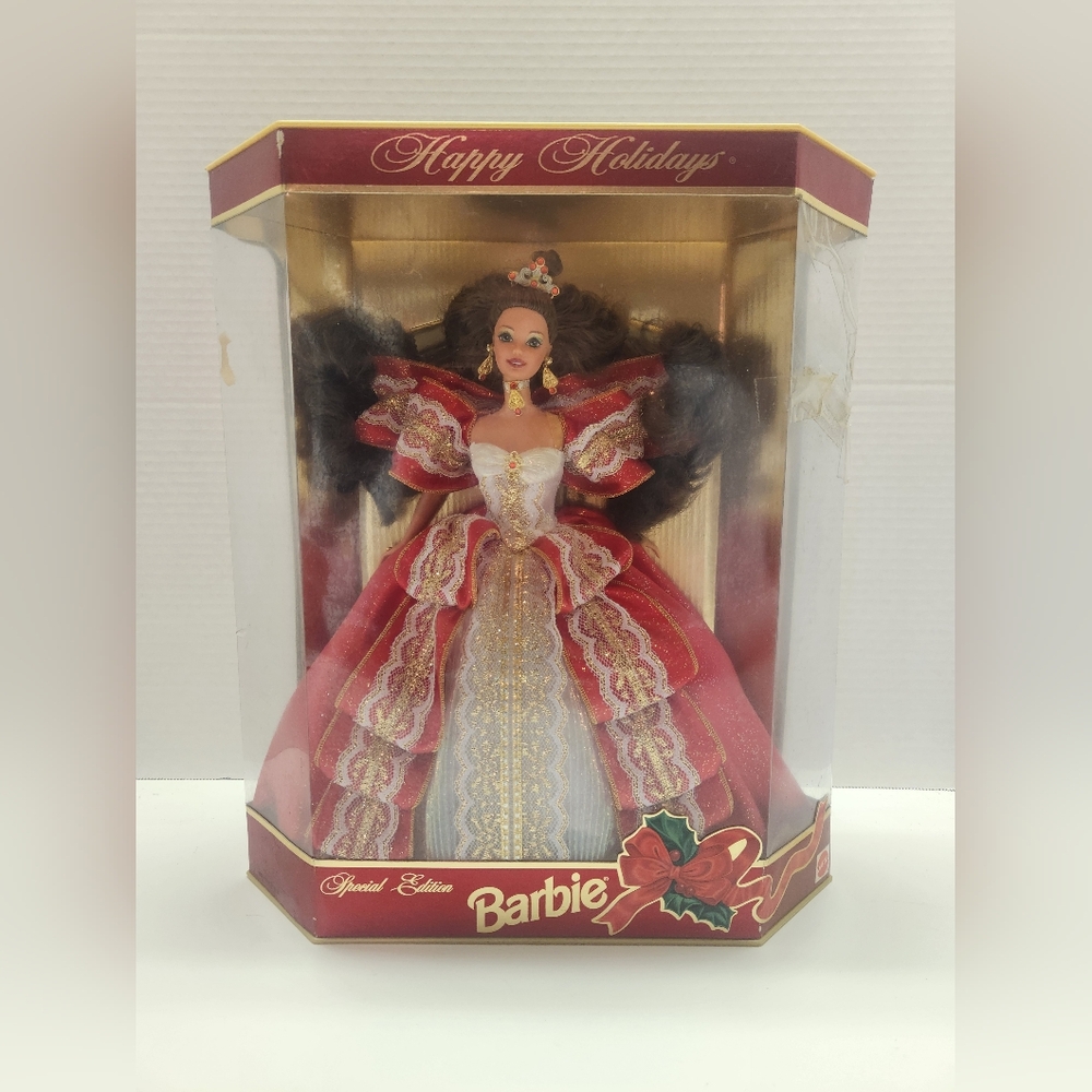 Vintage 1997 Barbie Happy Holidays 10th Anniversary Collectors Christmas Barbie
